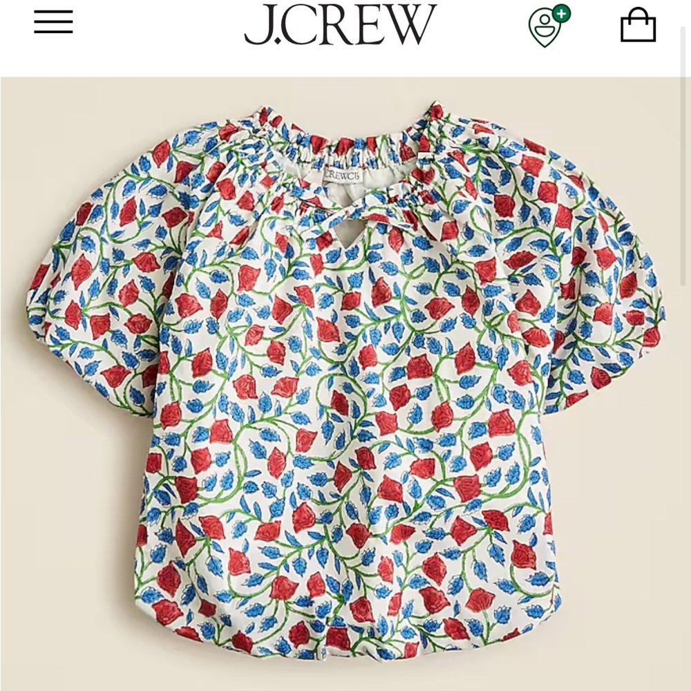 Floral Kids Top - Red, Blue, Green